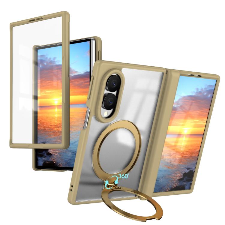 Hinge 360 Rotation Magnetic Ring Holder Integrated Film Phone Case, For  Galaxy Z Fold8 5G, For Galaxy Z Fold8 Ultra 5G, For Galaxy Z Fold7 5G