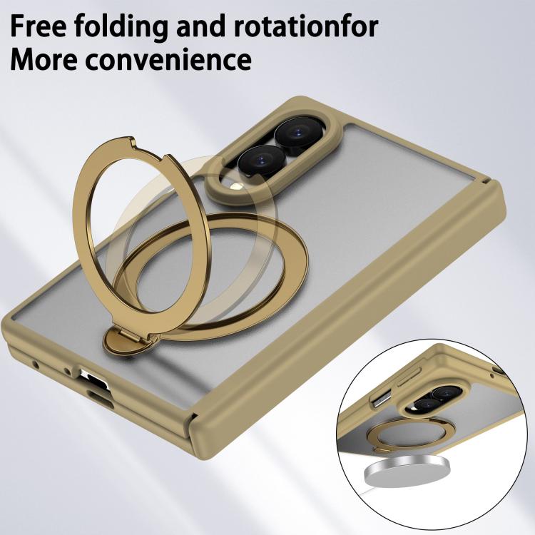 Hinge 360 Rotation Magnetic Ring Holder Integrated Film Phone Case, For  Galaxy Z Fold8 5G, For Galaxy Z Fold8 Ultra 5G, For Galaxy Z Fold7 5G
