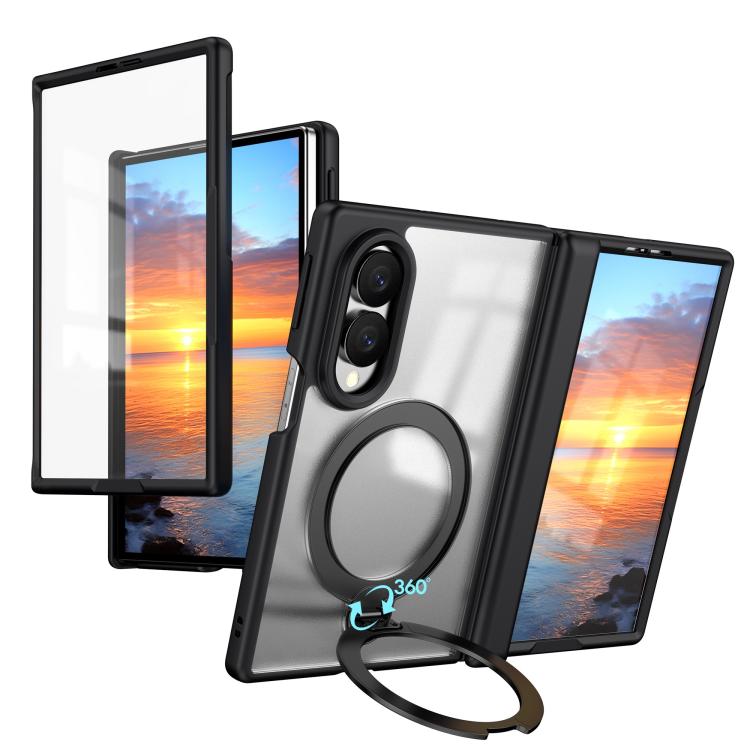 Hinge 360 Rotation Magnetic Ring Holder Integrated Film Phone Case, For  Galaxy Z Fold8 5G, For Galaxy Z Fold8 Ultra 5G, For Galaxy Z Fold7 5G
