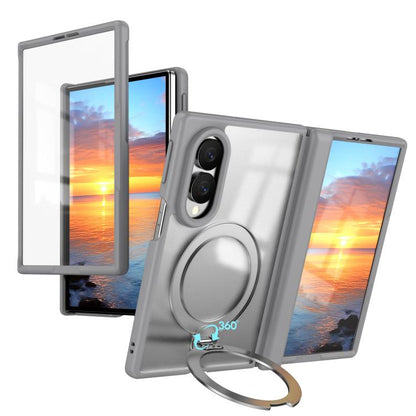 Hinge 360 Rotation Magnetic Ring Holder Integrated Film Phone Case, For  Galaxy Z Fold8 5G, For Galaxy Z Fold8 Ultra 5G, For Galaxy Z Fold7 5G