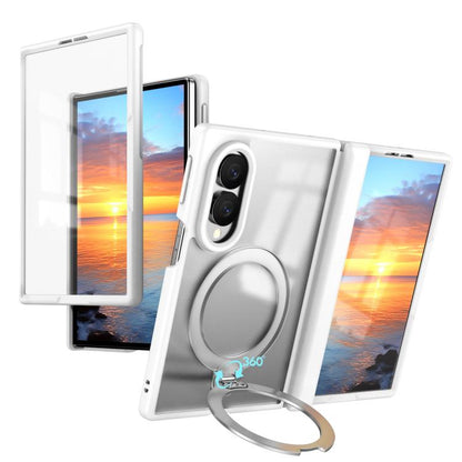 Hinge 360 Rotation Magnetic Ring Holder Integrated Film Phone Case, For  Galaxy Z Fold8 5G, For Galaxy Z Fold8 Ultra 5G, For Galaxy Z Fold7 5G