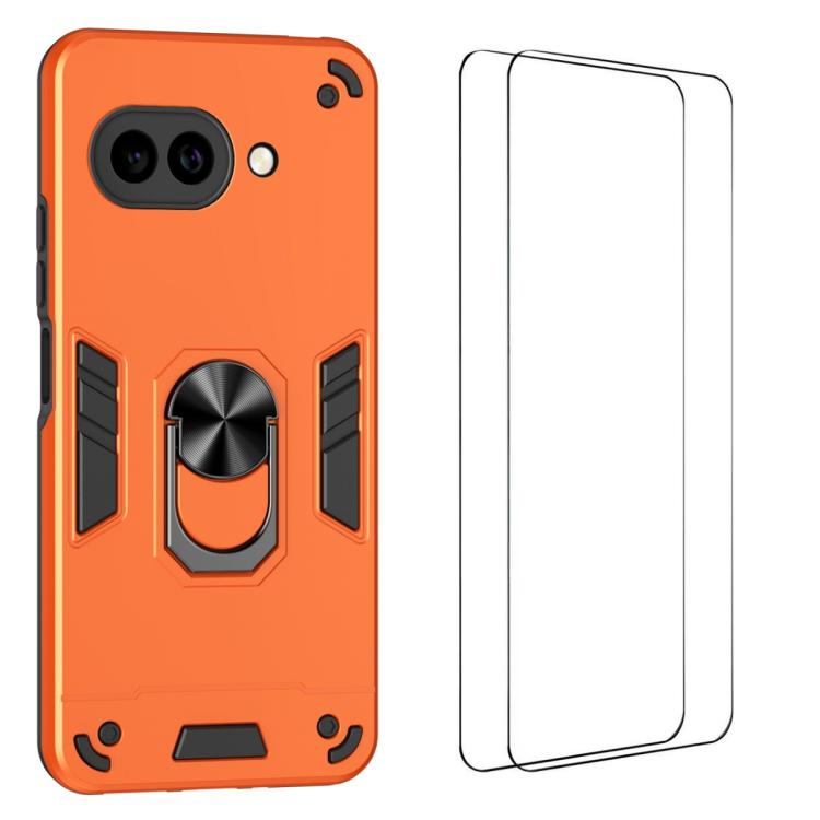 WANLONFENG Armor Kickstand Shockproof Phone Case with 2pcs Screen Films, For Google Pixel 10a, For Google Pixel 9a