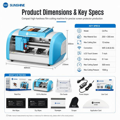 SUNSHINE C4 Pro 13-inch Intelligent High-Hardness Film Cutting Machine, AU Plug, EU Plug, UK Plug, US Plug