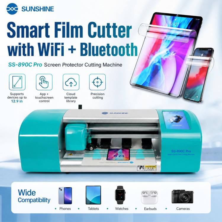 SUNSHINE SS-890C Pro 12.9-inch Flexible Hydrogel Film Dual Intelligent Auto Cutting Machine, AU Plug, EU Plug, UK Plug, US Plug
