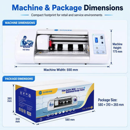SUNSHINE Y22 Ultra Unlimited Hydrogel Phone Screen Protector Film Cutting Machine, AU Plug, EU Plug, UK Plug, US Plug