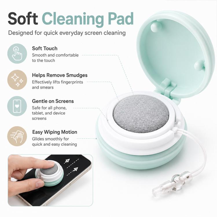 Multifunctional Portable Macaron Shape Phone Screen Cleaner Cloth with Lanyard
