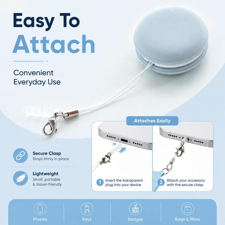 Multifunctional Portable Macaron Shape Phone Screen Cleaner Cloth with Lanyard