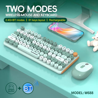 SHIPADOO W688 2.4G + BT 1600 DPI Wireless Keyboard Mouse Set