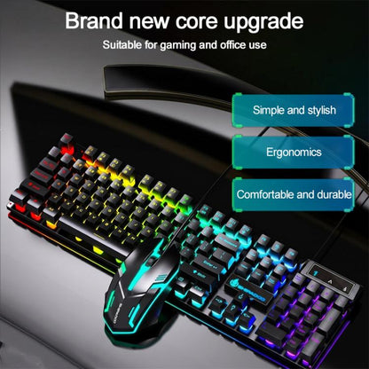 SHIPADOO K500 Floating Square Keycap Colorful Backlight USB Wired Keyboard