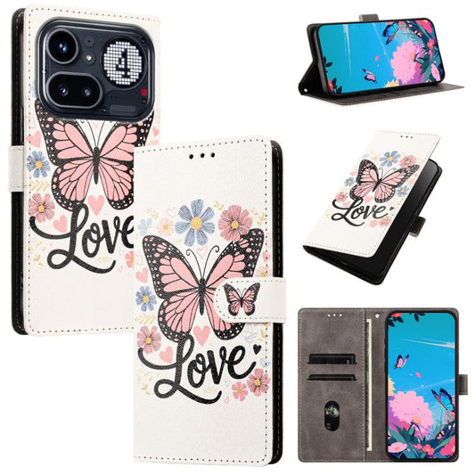 CH002 Colored Drawing Buckle Clasp Vegan Leather Phone Case, For Nothing Phone 4a Pro, For Nothing Phone 4a, For Nothing Phone 3a Lite, For Nothing Phone 3, For Nothing CMF Phone 2 Pro, For Nothing Phone 3a, For Nothing Phone 3a Pro