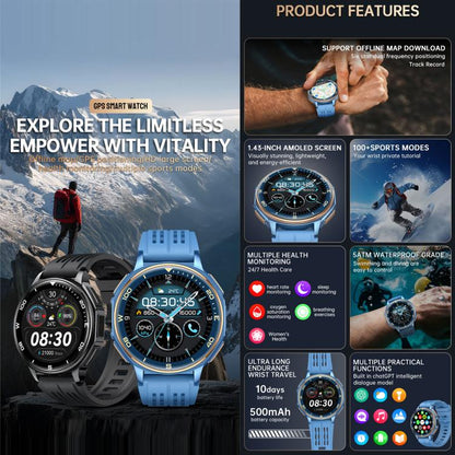 S99 1.43 inch GPS Sports Smart Watch, Support Bluetooth Call / Heart Rate / Blood Oxygen / Sleep Monitoring