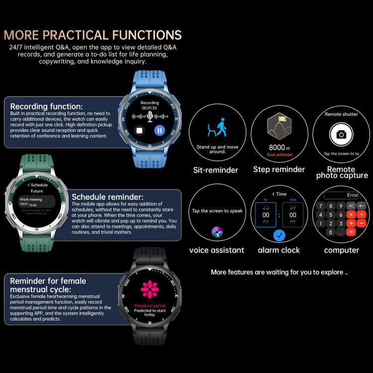 S99 1.43 inch GPS Sports Smart Watch, Support Bluetooth Call / Heart Rate / Blood Oxygen / Sleep Monitoring