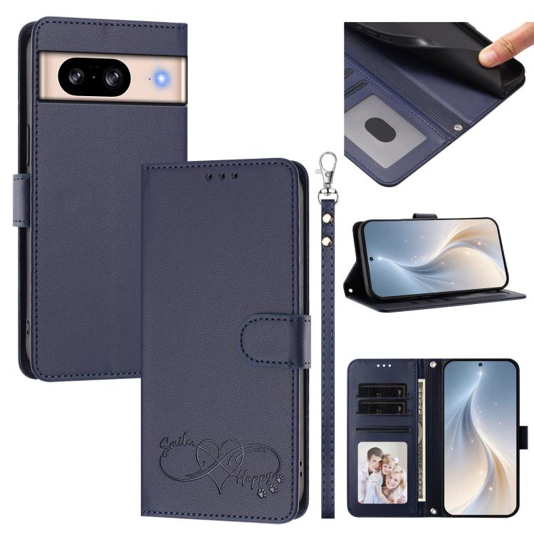 Happy Heart Pattern Magnetic Closure Vegan Leather Phone Case with Wrist Strap, For Google Pixel 11 Pro XL, For Google Pixel 11 / 11 Pro, For Google Pixel 10a, For Google Pixel 10 Pro XL / 9 Pro XL, For Google Pixel 10 / 10 Pro / 9 Pro                 ...