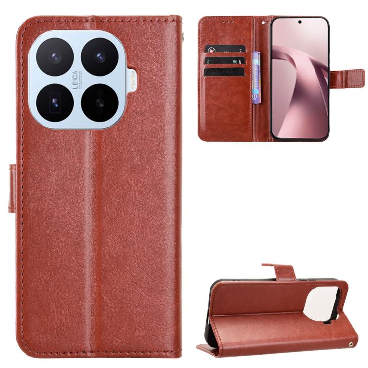 Retro Crazy Horse Texture Vegan Leather Phone Case, For Xiaomi 17T 5G