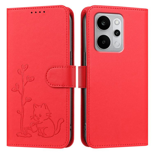 YX0014 Cat Watering Tree Buckle Vegan Leather Phone Case with Lanyard, For Realme P4 Power 5G, For Realme Note 80 4G, For Realme  Neo8 5G, For Realme  16 5G, For Realme 16 Pro+ 5G, For Realme  16 Pro 5G, For Realme GT 8 Pro Global, For Realme C85 5G   ...