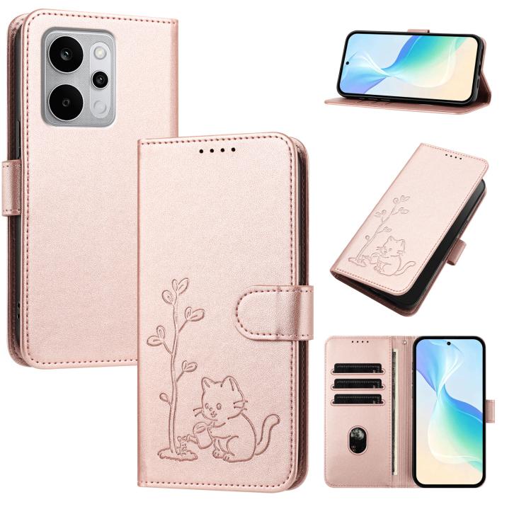 YX0014 Cat Watering Tree Buckle Vegan Leather Phone Case with Lanyard, For Realme P4 Power 5G, For Realme Note 80 4G, For Realme  Neo8 5G, For Realme  16 5G, For Realme 16 Pro+ 5G, For Realme  16 Pro 5G, For Realme GT 8 Pro Global, For Realme C85 5G   ...