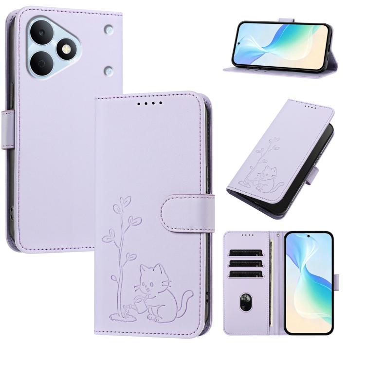 YX0014 Cat Watering Tree Buckle Vegan Leather Phone Case with Lanyard, For Realme P4 Power 5G, For Realme Note 80 4G, For Realme  Neo8 5G, For Realme  16 5G, For Realme 16 Pro+ 5G, For Realme  16 Pro 5G, For Realme GT 8 Pro Global, For Realme C85 5G   ...