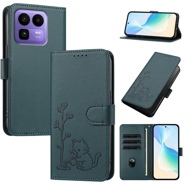 YX0014 Cat Watering Tree Buckle Vegan Leather Phone Case with Lanyard, For Realme P4 Power 5G, For Realme Note 80 4G, For Realme  Neo8 5G, For Realme  16 5G, For Realme 16 Pro+ 5G, For Realme  16 Pro 5G, For Realme GT 8 Pro Global, For Realme C85 5G   ...