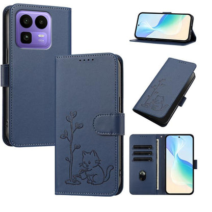 YX0014 Cat Watering Tree Buckle Vegan Leather Phone Case with Lanyard, For Realme P4 Power 5G, For Realme Note 80 4G, For Realme  Neo8 5G, For Realme  16 5G, For Realme 16 Pro+ 5G, For Realme  16 Pro 5G, For Realme GT 8 Pro Global, For Realme C85 5G   ...