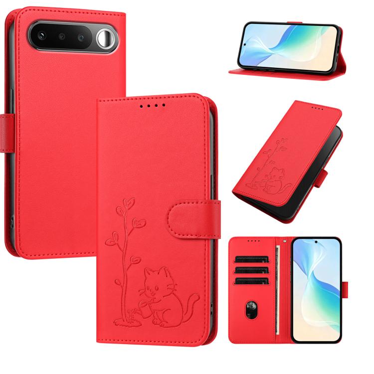 YX0014 Cat Watering Tree Buckle Vegan Leather Phone Case with Lanyard, For Realme P4 Power 5G, For Realme Note 80 4G, For Realme  Neo8 5G, For Realme  16 5G, For Realme 16 Pro+ 5G, For Realme  16 Pro 5G, For Realme GT 8 Pro Global, For Realme C85 5G   ...