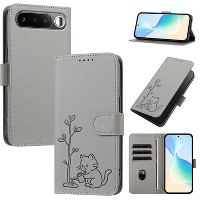 YX0014 Cat Watering Tree Buckle Vegan Leather Phone Case with Lanyard, For Realme P4 Power 5G, For Realme Note 80 4G, For Realme  Neo8 5G, For Realme  16 5G, For Realme 16 Pro+ 5G, For Realme  16 Pro 5G, For Realme GT 8 Pro Global, For Realme C85 5G   ...