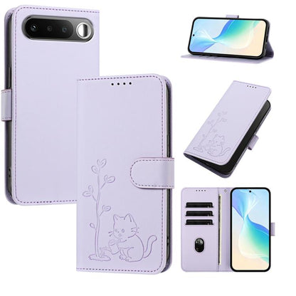 YX0014 Cat Watering Tree Buckle Vegan Leather Phone Case with Lanyard, For Realme P4 Power 5G, For Realme Note 80 4G, For Realme  Neo8 5G, For Realme  16 5G, For Realme 16 Pro+ 5G, For Realme  16 Pro 5G, For Realme GT 8 Pro Global, For Realme C85 5G   ...