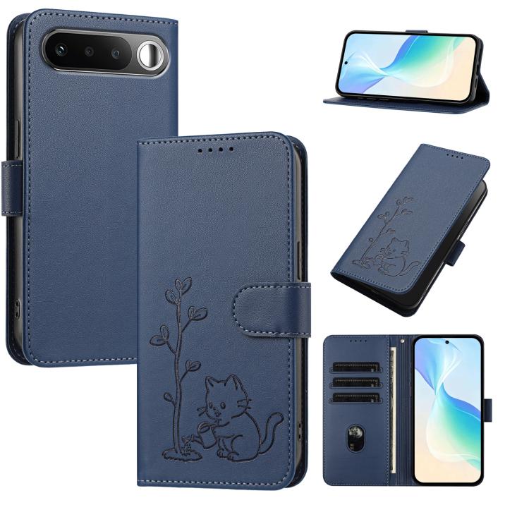 YX0014 Cat Watering Tree Buckle Vegan Leather Phone Case with Lanyard, For Realme P4 Power 5G, For Realme Note 80 4G, For Realme  Neo8 5G, For Realme  16 5G, For Realme 16 Pro+ 5G, For Realme  16 Pro 5G, For Realme GT 8 Pro Global, For Realme C85 5G   ...