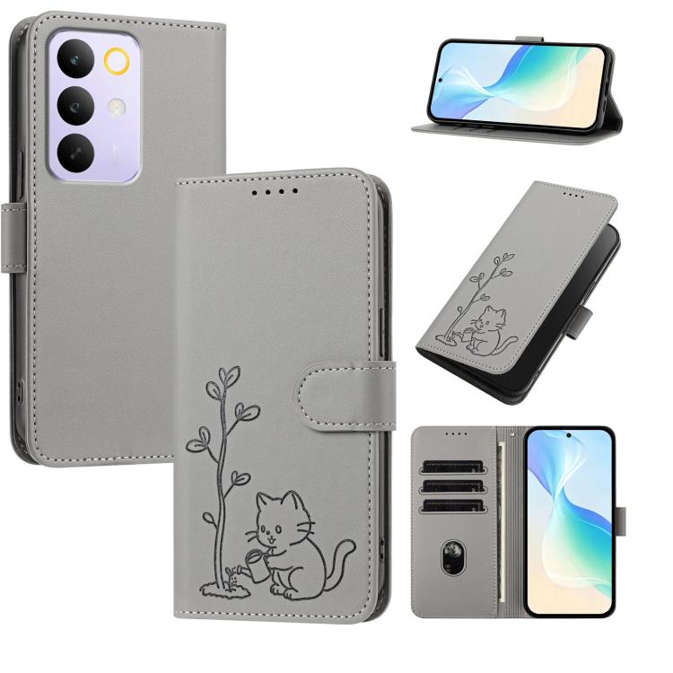 YX0014 Cat Watering Tree Buckle Vegan Leather Phone Case with Lanyard, For Realme P4 Power 5G, For Realme Note 80 4G, For Realme  Neo8 5G, For Realme  16 5G, For Realme 16 Pro+ 5G, For Realme  16 Pro 5G, For Realme GT 8 Pro Global, For Realme C85 5G   ...