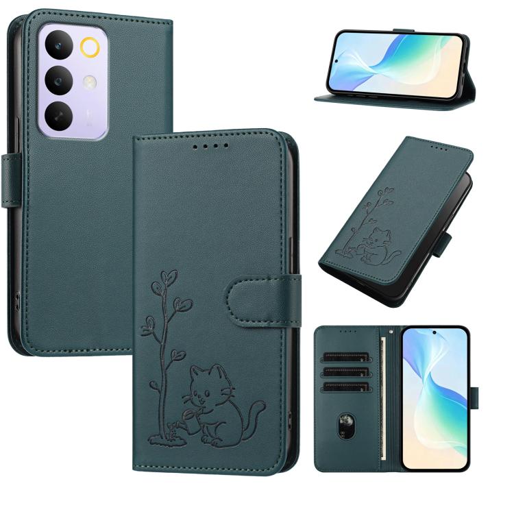 YX0014 Cat Watering Tree Buckle Vegan Leather Phone Case with Lanyard, For Realme P4 Power 5G, For Realme Note 80 4G, For Realme  Neo8 5G, For Realme  16 5G, For Realme 16 Pro+ 5G, For Realme  16 Pro 5G, For Realme GT 8 Pro Global, For Realme C85 5G   ...