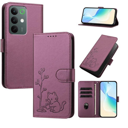 YX0014 Cat Watering Tree Buckle Vegan Leather Phone Case with Lanyard, For Realme P4 Power 5G, For Realme Note 80 4G, For Realme  Neo8 5G, For Realme  16 5G, For Realme 16 Pro+ 5G, For Realme  16 Pro 5G, For Realme GT 8 Pro Global, For Realme C85 5G   ...
