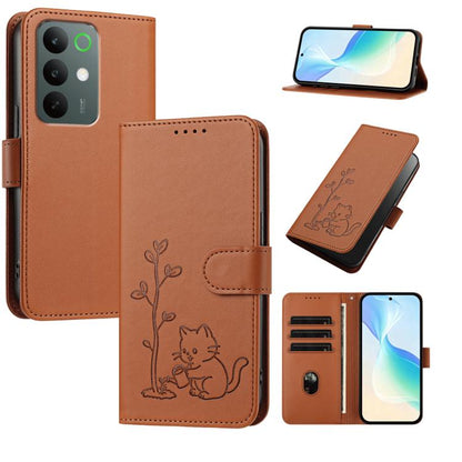 YX0014 Cat Watering Tree Buckle Vegan Leather Phone Case with Lanyard, For Realme P4 Power 5G, For Realme Note 80 4G, For Realme  Neo8 5G, For Realme  16 5G, For Realme 16 Pro+ 5G, For Realme  16 Pro 5G, For Realme GT 8 Pro Global, For Realme C85 5G   ...