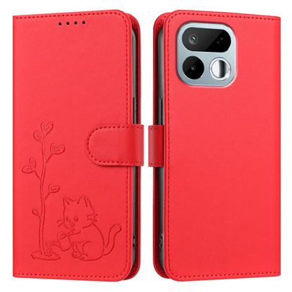 YX0014 Cat Watering Tree Buckle Vegan Leather Phone Case with Lanyard, For Realme 16T 5G, For Realme C100 4G, For Realme P4 Power 5G, For Realme Note 80 4G, For Realme  Neo8 5G, For Realme  16 5G, For Realme 16 Pro+ 5G, For Realme  16 Pro 5G           ...