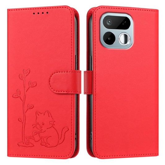 YX0014 Katzen-Wasserspender Baum Schnalle Vegan Leder Handyhülle mit Lanyard, für Realme P4 Power 5G, für Realme Note 80 4G, für Realme Neo8 5G, für Realme 16 5G, für Realme 16 Pro+ 5G, für Realme 16 Pro 5G, für Realme GT 8 Pro Global, für Realme C85 5G