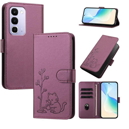 YX0014 Cat Watering Tree Buckle Vegan Leather Phone Case with Lanyard, For Realme 16T 5G, For Realme C100 4G, For Realme P4 Power 5G, For Realme Note 80 4G, For Realme  Neo8 5G, For Realme  16 5G, For Realme 16 Pro+ 5G, For Realme  16 Pro 5G           ...