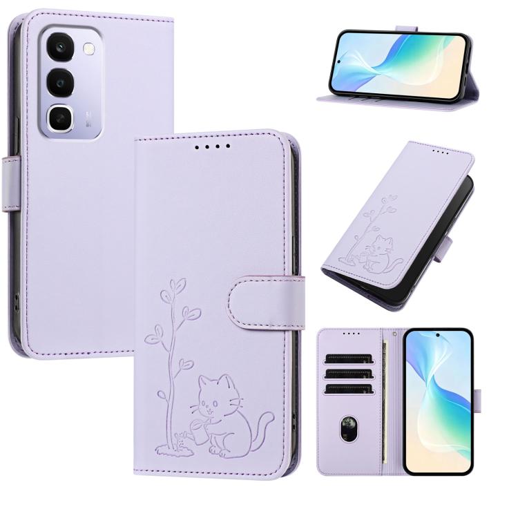 YX0014 Cat Watering Tree Buckle Vegan Leather Phone Case with Lanyard, For Realme 16T 5G, For Realme C100 4G, For Realme P4 Power 5G, For Realme Note 80 4G, For Realme  Neo8 5G, For Realme  16 5G, For Realme 16 Pro+ 5G, For Realme  16 Pro 5G           ...