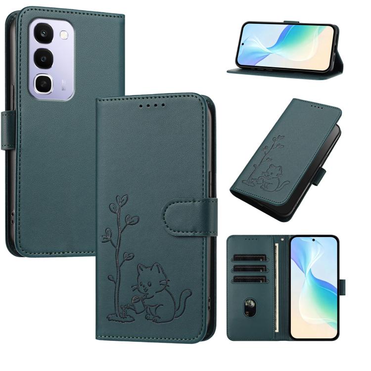 YX0014 Cat Watering Tree Buckle Vegan Leather Phone Case with Lanyard, For Realme 16T 5G, For Realme C100 4G, For Realme P4 Power 5G, For Realme Note 80 4G, For Realme  Neo8 5G, For Realme  16 5G, For Realme 16 Pro+ 5G, For Realme  16 Pro 5G           ...