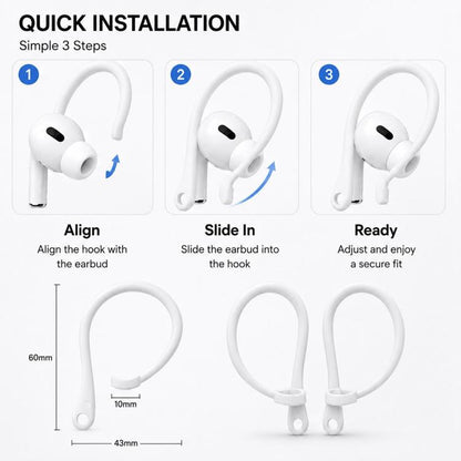 XDcase 3 Pairs Soft Rubber Anti-slip Sports Ear Hooks, For AirPods / Galaxy Buds