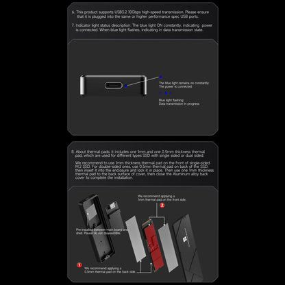 THERMALRIGHT HR-EB109 20Gbps M.2 NVMe SSD Enclosure with Type-C to Type-C Cable, EB109-20G C-C Cable