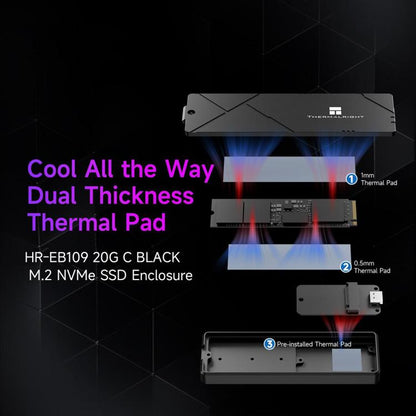 THERMALRIGHT HR-EB109 20Gbps M.2 NVMe SSD Enclosure with Type-C to Type-C Cable, EB109-20G C-C Cable