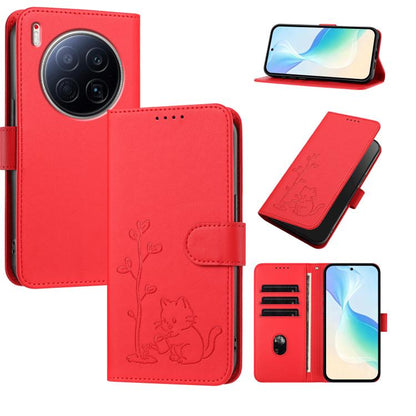 YX0014 Cat Watering Tree Buckle Vegan Leather Phone Case with Lanyard, For Tecno Pova Curve, For Tecno Camon 40 Pro, For Tecno Camon 40 Premier, For Tecno Camon 40, For Tecno Camon 40 Pro 5G, For Tecno Spark 30C 5G, For Tecno Camon 30S                 ...