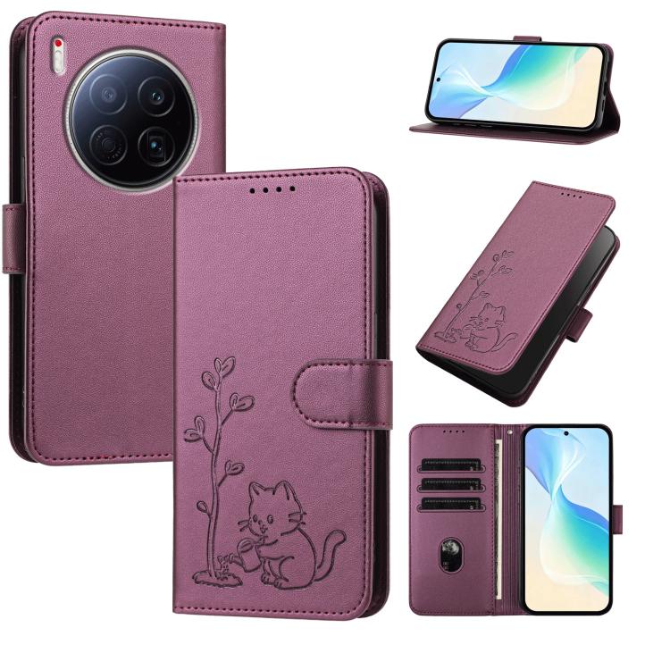 YX0014 Cat Watering Tree Buckle Vegan Leather Phone Case with Lanyard, For Tecno Pova Curve, For Tecno Camon 40 Pro, For Tecno Camon 40 Premier, For Tecno Camon 40, For Tecno Camon 40 Pro 5G, For Tecno Spark 30C 5G, For Tecno Camon 30S                 ...
