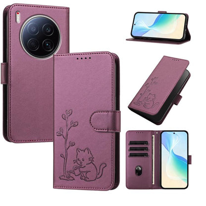 YX0014 Cat Watering Tree Buckle Vegan Leather Phone Case with Lanyard, For Tecno Pova Curve, For Tecno Camon 40 Pro, For Tecno Camon 40 Premier, For Tecno Camon 40, For Tecno Camon 40 Pro 5G, For Tecno Spark 30C 5G, For Tecno Camon 30S                 ...