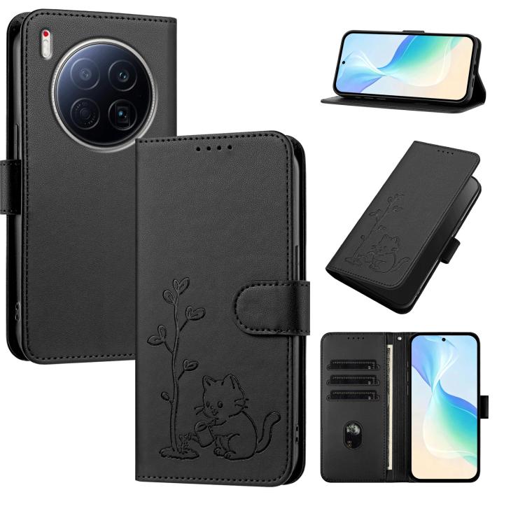 YX0014 Cat Watering Tree Buckle Vegan Leather Phone Case with Lanyard, For Tecno Pova Curve, For Tecno Camon 40 Pro, For Tecno Camon 40 Premier, For Tecno Camon 40, For Tecno Camon 40 Pro 5G, For Tecno Spark 30C 5G, For Tecno Camon 30S                 ...