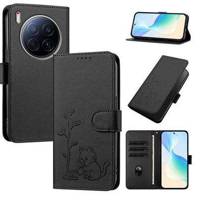 YX0014 Cat Watering Tree Buckle Vegan Leather Phone Case with Lanyard, For Tecno Pova Curve, For Tecno Camon 40 Pro, For Tecno Camon 40 Premier, For Tecno Camon 40, For Tecno Camon 40 Pro 5G, For Tecno Spark 30C 5G, For Tecno Camon 30S                 ...