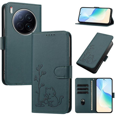 YX0014 Cat Watering Tree Buckle Vegan Leather Phone Case with Lanyard, For Tecno Pova Curve, For Tecno Camon 40 Pro, For Tecno Camon 40 Premier, For Tecno Camon 40, For Tecno Camon 40 Pro 5G, For Tecno Spark 30C 5G, For Tecno Camon 30S                 ...