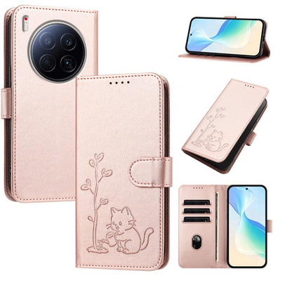 YX0014 Cat Watering Tree Buckle Vegan Leather Phone Case with Lanyard, For Tecno Pova Curve, For Tecno Camon 40 Pro, For Tecno Camon 40 Premier, For Tecno Camon 40, For Tecno Camon 40 Pro 5G, For Tecno Spark 30C 5G, For Tecno Camon 30S                 ...
