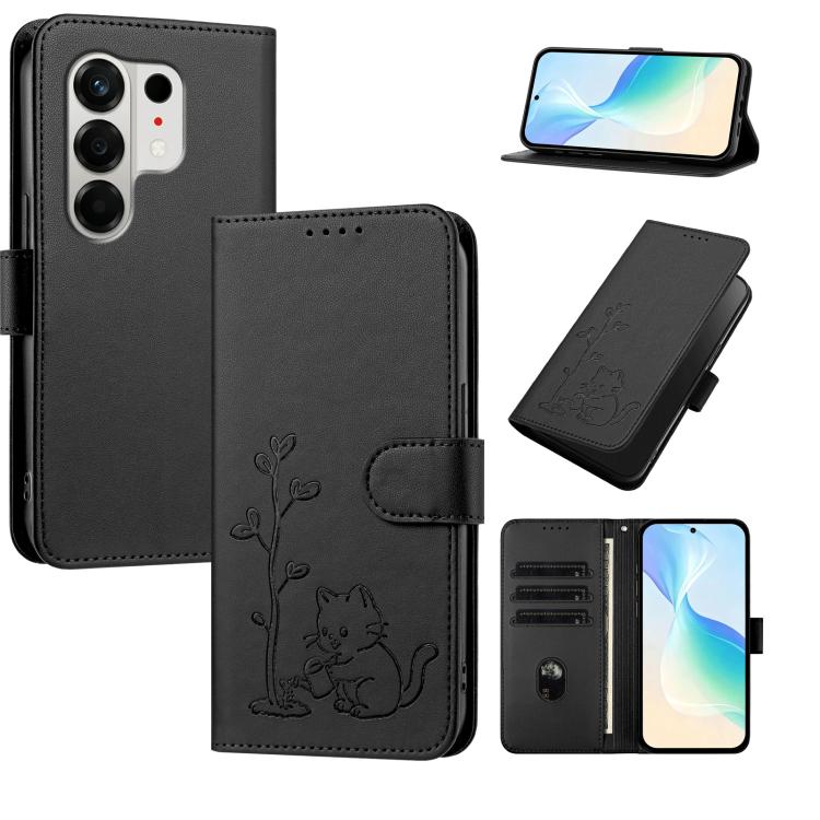 YX0014 Cat Watering Tree Buckle Vegan Leather Phone Case with Lanyard, For Tecno Spark 50 5G, For Tecno Pova Curve 2 5G, For Tecno Spark 50 4G, For Tecno Camon 50 Pro 4G, For Tecno Camon 50 4G, For Tecno Spark Go 3, For Tecno Pova Slim 5G              ...