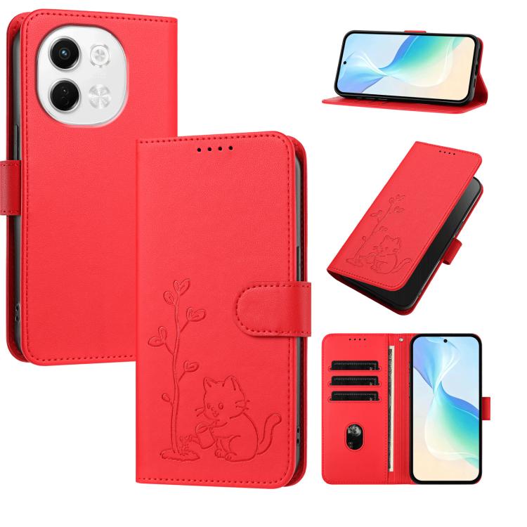 YX0014 Cat Watering Tree Buckle Vegan Leather Phone Case with Lanyard, For Tecno Spark Go 2025, For Tecno Pova 6 Neo 5G, For Tecno Spark 30C, For Tecno Pova 6 Neo, For Tecno Camon 30 Pro, For Tecno Pova 6 Pro, For Tecno Spark 20 Pro, For Tecno Spark 20...