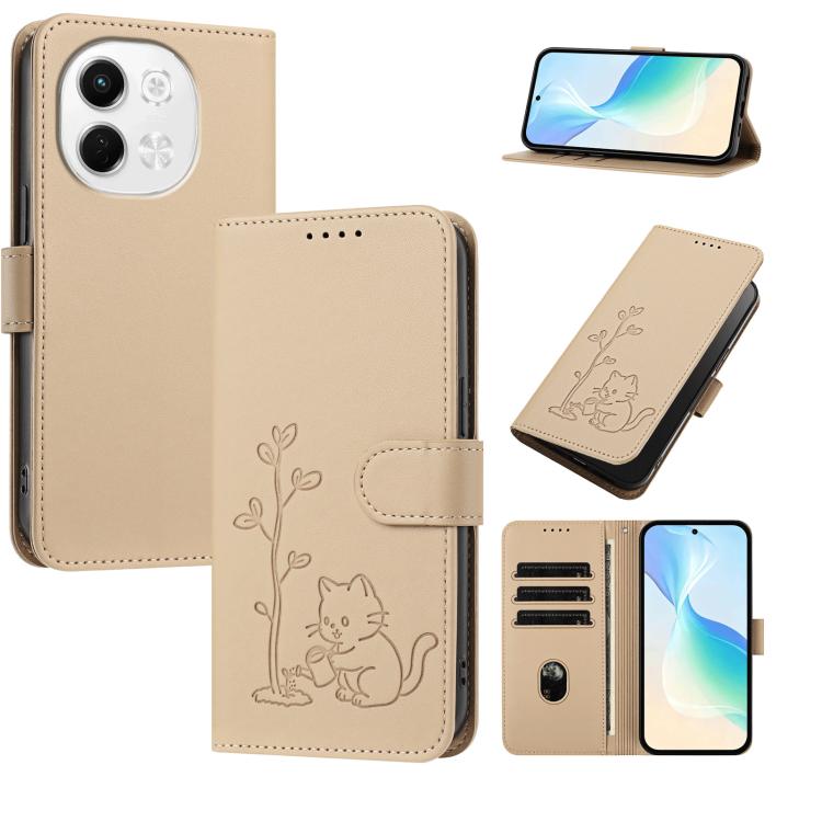 YX0014 Cat Watering Tree Buckle Vegan Leather Phone Case with Lanyard, For Tecno Spark Go 2025, For Tecno Pova 6 Neo 5G, For Tecno Spark 30C, For Tecno Pova 6 Neo, For Tecno Camon 30 Pro, For Tecno Pova 6 Pro, For Tecno Spark 20 Pro, For Tecno Spark 20...