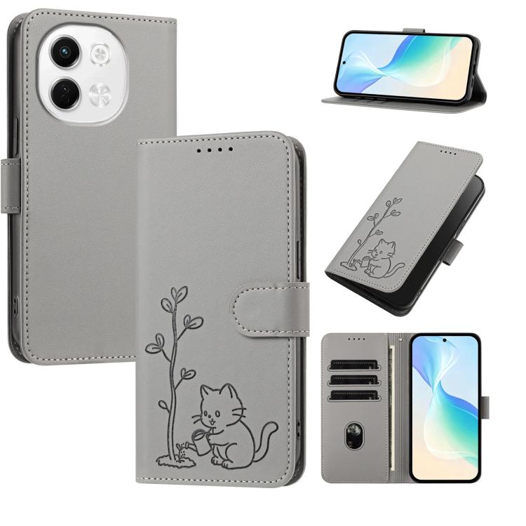 YX0014 Cat Watering Tree Buckle Vegan Leather Phone Case with Lanyard, For Tecno Spark Go 2025, For Tecno Pova 6 Neo 5G, For Tecno Spark 30C, For Tecno Pova 6 Neo, For Tecno Camon 30 Pro, For Tecno Pova 6 Pro, For Tecno Spark 20 Pro, For Tecno Spark 20...